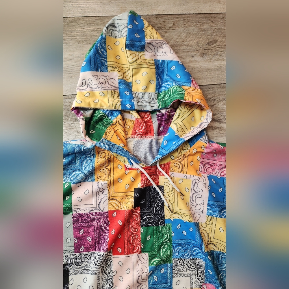 Patchwork Drawstring Oversized Hoodie - image 6